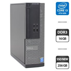Компьютер Dell OptiPlex 3020 SFF / Intel Core i3-4130 (2 (4) ядра по 3.4 GHz) / 16 GB DDR3 / 256 GB SSD NEW / Intel&nbsp;HD Graphics 4400 / VGA