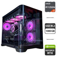 Сборка под заказ: новый игровой ПК GameMax Hype-M Black Tower / AMD Ryzen 7 7800X3D (8 (16) ядер по 4.2 - 5.0 GHz) / 32 GB DDR5 / 1000 GB SSD M.2 / nVidia GeForce RTX 5070, 12 GB GDDR7, 192-bit / 850W
