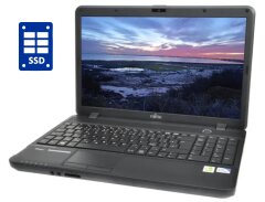 Ультрабук Б-класс Fujitsu Lifebook AH502 / 15.6" (1366x768) TN / Intel Pentium 2020M (2 ядра по 2.4 GHz) / 8 GB DDR3 / 128 GB SSD / Intel HD Graphics / WebCam / DVD-ROM / АКБ не держит