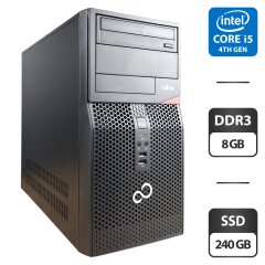 Комп'ютер Fujitsu Esprimo P420 E85 Tower / Intel Core i5-4590 (4 ядра по 3.3 - 3.7 GHz) / 8 GB DDR3 / 240 GB SSD / Intel HD Graphics 4600 / DVD-ROM / Windwos 10 Pro