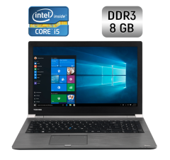 Ноутбук Toshiba Tecra C50-D / 15.6" (1366x768) TN / Intel Core i5-7200U (2 (4) ядра по 2.5 - 3.1 GHz) / 8 GB DDR3 / 256 GB SSD / Intel HD Graphics 620 / WebCam / Windows 10