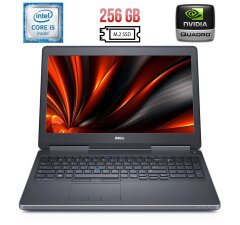 Мобільна робоча станція Dell Precision 7510 / 15.6" (1920x1080) IPS / Intel Core i5-6300HQ (4 ядра по 2.3 - 3.2 GHz) / 16 GB DDR4 / 256 GB SSD M.2 / nVidia Quadro M2000M, 4 GB GDDR5, 128-bit / miniDP / HDMI
