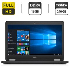 Ноутбук Dell Latitude E5570 / 15.6" (1920x1080) IPS / Intel Core i5-6300U (2 (4) ядра по 2.4 - 3.0 GHz) / 16 GB DDR4 / 256 GB SSD NEW / Intel HD Graphics 520 / Windows 10 Pro