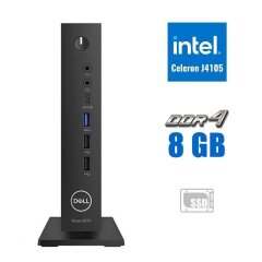 Неттоп Dell WYSE 5070 USFF / Intel Celeron J4105 (4 ядра по 1.5 - 2.5 GHz) / 8 GB DDR4 / 256 GB SSD M.2 / Intel UHD Graphics 600 / 65W / Windows 10 Pro / WiFi