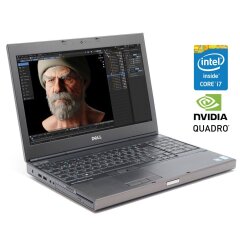 Мобильная рабочая станция Б-класс Dell Precision M4800 / 15.6" (1920x1080) IPS / Intel Core i7-4810MQ (4 (8) ядра по 2.8 - 3.8 GHz) / 16 GB DDR3 / 256 GB SSD / nVidia Quadro K2100M, 2 GB GDDR5, 128-bit / WebCam / DVD-ROM