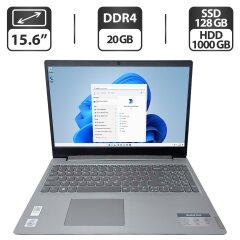 Ноутбук Б-класс Lenovo IdeaPad S145 / 15.6" (1366x768) TN / Intel Core i3-1005G1 (2 (4) ядра по 1.2 - 3.4 GHz) / 20 GB DDR4 / 128 GB SSD + 1000 GB HDD / Intel UHD Graphics / WebCam