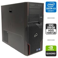 Робоча станція Fujitsu Celsius M720 Tower / Intel Xeon E5-1620 (4 (8) ядра по 3.6 - 3.8 GHz) / 16 GB DDR3 / 256 GB SSD + 1000 GB HDD / nVidia Quadro 4000, 2 GB GDDR5, 256-bit / DVD-ROM