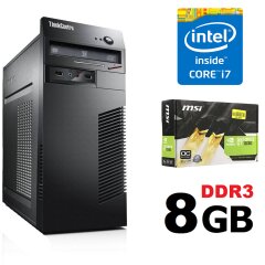 Компьютер Lenovo M81 Tower / Intel Core i7-2600 (4 ядра, 8 потоков, 3.40 GHz) / 120 GB SSD NEW + 500 GB HDD / 8 GB DDR3 / NEW Видеокарта GeForce GT 1030 2 GB GDDR5 с гарантией 12 мес.