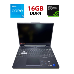 Ігровий ноутбук Asus TUF Gaming F15 FX506H / 15.6" (1920x1080) IPS / Intel Core i5-11400H (6 (12) ядер по 4.5 GHz) / 16 GB DDR4 / 512 GB SSD / nVidia GeForce RTX 3050 Ti, 4 GB GDDR6, 128-bit / WebCam