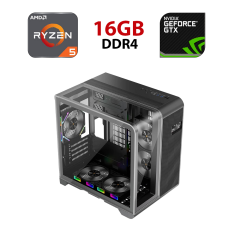Новий ігровий ПК FORSAGE RT5 Black Tower / AMD Ryzen 5 5500 (6 (12) ядер по 3.6 - 4.2 GHz) / 16 GB DDR4 / 480 GB SSD / nVidia GeForce GTX 1060, 6 GB GDDR5, 192-bit