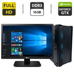 Комплект ПК: DeepCool CC560 Tower / Intel Core i5-4590 (4 ядра по 3.3 - 3.7 GHz) / 16 GB DDR3 / 128 GB SSD + 500 GB HDD + 1000 GB HDD / nVidia GeForce GTX 560, 3 GB GDDR5, 192-bit + Монитор LG 24MB37PM-B / 24" (1920x1080) IPS + Клавиатура, мышка, кабели