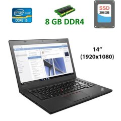 Ультрабук Lenovo ThinkPad T470s / 14" (1920x1080) IPS / Intel Core i5-6300U (2 (4) ядра 2.4 - 3.0 GHz) / 8 GB DDR4 / 256 GB SSD / Intel HD Graphics 520 / WebCam / HDMI / Дві батареї
