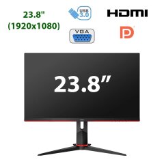 Новый монитор AOC 24G2U5/BK / 23.8" (1920x1080) IPS WLED / 2x HDMI, DP, VGA, USB, 2x Audio Ports / встроенные динамики