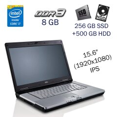 Робоча станція Fujitsu Celsius H710 / 15.6" (1920х1080) IPS / Intel Core i7-2720QM (4 (8) ядра по 2.2 - 3.3 GHz) / 8 GB DDR3 / 256 GB SSD+500 GB HDD / nVidia Quadro 1000M, 2 GB DDR3, 128-bit / WebCam / Windows 10 PRO Lic