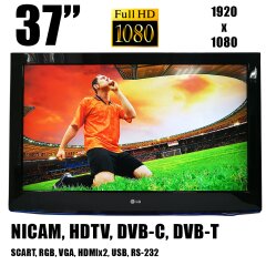 Телевизор LG 37LD420C / 37" (1920х1080) / 450 кд.м2 / 4 мс / 60 Гц / PAL, SECAM, NTSC / HDMI, HDCP, АВ, Scart USB 2.0, CI Slot