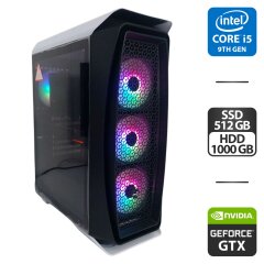 Игровой ПК AeroCool Aero One Frost Tower / Intel Core i5-9400 (6 ядер по 2.9 - 4.1 GHz) / 32 GB DDR4 / 512 GB SSD M.2 + 1000 GB HDD / nVidia GeForce GTX 1060, 6 GB GDDR5, 192-bit / 600W + Кабели DVI и питания
