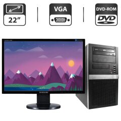 Комплект ПК: компьютер Б-класс ExOne Premico Tower / Intel Core i3-2120 (2 (4) ядра по 3.3 GHz) / 4 GB DDR3 / 250 GB HDD / Intel HD Graphics 2000 + Монитор Б-класс Samsung SyncMaster 2243BW / 22" (1680x1050) TN / DVI, VGA + Кабели в комплекте