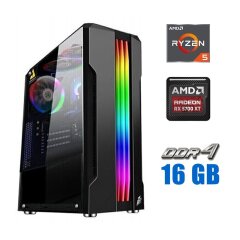 Игровой ПК Tower / AMD Ryzen 5 3600 (6 (12) ядер по 3.6 - 4.2 GHz) / 16 GB DDR4 / 1000 GB SSD / AMD Radeon RX 5700 XT, 8 GB GDDR6, 256-bit / 700W