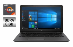 Ноутбук Б-класс HP 255 G7 / 15.6" (1920x1080) IPS / AMD Ryzen 3 2200U (2 (4) ядра по 2.5 - 3.4 GHz) / 8 GB DDR4 / 256 GB SSD / AMD Radeon Vega 6 Graphics / WebCam / Windows 10