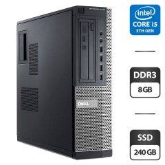 Компьютер Dell OptiPlex 7010 Desktop / Intel Core i5-3470 (4 ядра по 3.2 - 3.6 GHz) / 8 GB DDR3 / 240 GB SSD / Intel HD Graphics 2500 / DVD-ROM