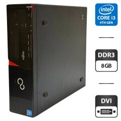Компьютер Fujitsu Esprimo E720 E85 SFF / Intel Core i3-4150 (2 (4) ядра по 3.5 GHz) / 8 GB DDR3 / 500 GB HDD / Intel HD Graphics 4600 / DVD-ROM