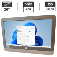 Моноблок Б-класс HP ProOne 400 G1 All-in-One / 20" (1600x900) TN / Intel Core i3-4130T (2 (4) ядра по 2.9 GHz) / 8 GB DDR3 / 240 GB SSD / Intel HD Graphics 4600 / WebCam / Колонки 2x 2W / DVD-ROM + Блок питания, силовой кабель