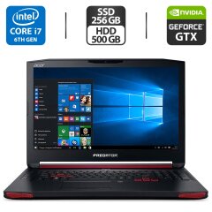 Игровой ноутбук Acer Predator G9-793 / 15.6" (1920x1080) IPS / Intel Core i7-6700HQ (4 (8) ядра по 2.6 - 3.5 GHz) / 16 GB DDR4 / 256 GB SSD + 500 GB HDD / nVidia GeForce GTX 1070, 8 GB GDDR5, 256-bit / WebCam / HDMI