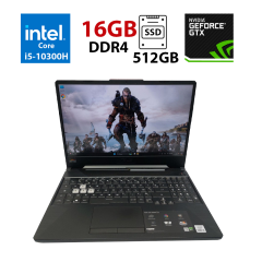 Ігровий ноутбук Asus TUF Gaming F15 / 15.6" (1920x1080) IPS / Intel Core i5-10300H (4 (8) ядра по 2.5 - 4.5 GHz) / 16 GB DDR4 / 512 GB SSD / nVidia GeForce GTX 1650, 4 GB GDDR5, 128-bit / WebCam / Windows 11 Pro