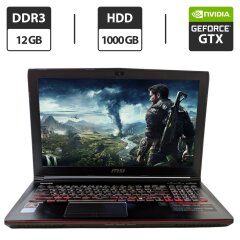 Игровой ноутбук Б-класс MSI Apache MS-16J2 / 15.6" (1366x768) TN / Intel Core i7-5700HQ (4 (8) ядра по 2.7 - 3.5 GHz) / 12 GB DDR3 / 1000 GB HDD / nVidia GeForce GTX 960M, 2 GB GDDR5, 128-bit / WebCam / DVD-ROM