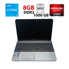 Игровой ноутбук Toshiba Satellite C850 / 15.6" (1366x768) TN / Intel Core i5-3210M (2 (4) ядра по 2.5 - 3.1 GHz) / 8 GB DDR3 / 1000 GB HDD / AMD Radeon HD 7600M, 2 GB GDDR3, 128-bit / WebCam
