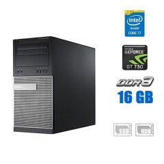Ігровий ПК Dell Optiplex 9020 / Intel Core i7-4770 (4 (8) ядра по 3.4 - 3.9 GHz) / 16 GB DDR3 / 480 GB SSD NEW + 500 GB HDD / nVidia GeForce GT 730, 2 GB GDDR3, 64-bit