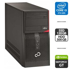 Комп'ютер Fujitsu Esprimo P420 E85 Tower / Intel Core i5-4460S (4 ядра по 2.9 - 3.4 GHz) / 8 GB DDR3 / 120 GB SSD + 500 GB HDD / nVidia GeForce GT 720, 2 GB GDDR3, 64-bit / DVD-ROM