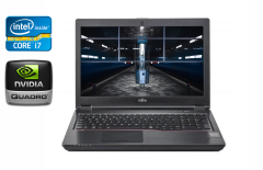 Мобільна робоча станція Б-клас Fujitsu Celsius H780 / 15.6" (1920x1080) IPS / Intel Core i7-8750H (6 (12) ядер по 2.2 - 4.1 GHz) / 16 GB DDR4 / 512 GB SSD / nVidia Quadro P600, 4 GB GDDR5, 128-bit / HDMI / VGA / WebCam