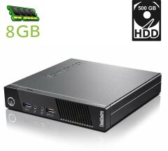 Неттоп Lenovo ThinkCentre M93 Tiny USFF / Intel Pentium G3220T (2 ядра по 2.6 GHz) / 8 GB DDR3 / 500 GB HDD / Intel HD Graphics / DisplayPort / Блок питания в комплекте