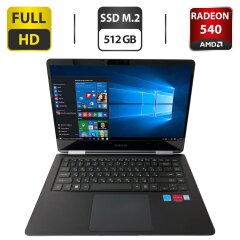 Ноутбук-трансформер Samsung Notebook 9 Pro (NP940X5N) / 15.6" (1920x1080) IPS Touch / Intel Core i7-8550U (4 (8) ядра по 1.8 - 4.0 GHz) / 16 GB DDR4 / 512 GB SSD M.2 / AMD Radeon 540, 2 GB GDDR5, 64-bit / WebCam + Беспроводная мышка