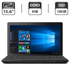 Ноутбук Б-класс Toshiba Satellite Pro C50-A-1LT / 15.6" (1366x768) TN / Intel Core i3-3110M (2 (4) ядра по 2.4 GHz) / 8 GB DDR3 / 128 GB SSD / Intel HD Graphics 4000 / WebCam / DVD-ROM / HDMI