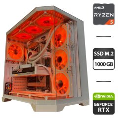 Сборка под заказ: новый игровой ПК GameMax Hype-M White Tower / AMD Ryzen 5 7500F (6 (12) ядер по 3.7 - 5.0 GHz) / 32 GB DDR5 / 1000 GB SSD M.2 / nVidia GeForce RTX 5060 Ti, 16 GB GDDR7, 128-bit / 750W
