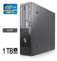 Системный блок Fujitsu Esprimo E500 E85+ SFF / Intel Core i3-2100 (2 (4) ядра по 3.1 GHz) / 8 GB DDR3 / 1000 GB HDD / Intel HD Graphics 2000 / DVD-RW / DVI / 280W