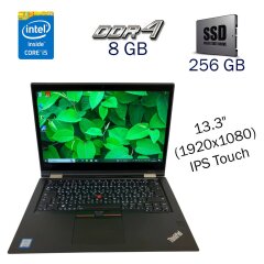 Ноутбук-трансформер Lenovo ThinkPad X380 Yoga / 13.3" (1920x1080) IPS Touch / Intel Core i5-8350U (4 (8) ядра по 1.7 - 3.6 GHz) / 8 GB DDR4 / 256 GB SSD / Intel UHD Graphics 620 / WebCam / Fingerprint + Беспроводная мышка