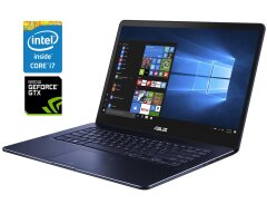 Ігровий ноутбук Б-клас Asus ZenBook UX550VE / 15.6" (1920x1080) IPS Touch / Intel Core i7-7700HQ (4 (8) ядра по 2.8 - 3.8 GHz) / 16 GB DDR4 / 256 GB SSD / nVidia GeForce GTX 1050 Ti, 4 GB GDDR5, 128-bit / WebCam