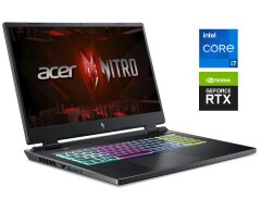 Игровой ноутбук Acer Nitro 17 AN17-51 / 17.3" (2560x1440) IPS / Intel Core i7-13700H (14 (20) ядер по 3.7 - 5.0 GHz) / 16 GB DDR5 / 1000 GB SSD NVMe / nVidia GeForce RTX 4060, 8 GB GDDR6, 128-bit / WebCam