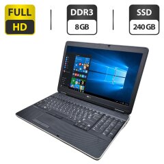 Ноутбук Б-класс Dell Latitude E6540 / 15.6" (1920x1080) TN / Intel Core i5-4310M (2 (4) ядра по 2.7 - 3.4 GHz) / 8 GB DDR3 / 240 GB SSD / Intel HD Graphics 4600 / WebCam / DVD-ROM
