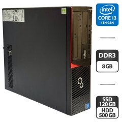 Компьютер Fujitsu Esprimo E720 E85 SFF / Intel Core i3-4150 (2 (4) ядра по 3.5 GHz) / 8 GB DDR3 / 120 GB SSD + 500 GB HDD / Intel HD Graphics 4600 / DVD-ROM