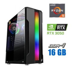 Новий ігровий ПК Tower / AMD Ryzen 5 3600 (6 (12) ядер по 3.6 - 4.2 GHz) / 16 GB DDR4 / 480 GB SSD / nVidia GeForce RTX 3050, 8 GB GDDR6, 128-bit / 600W