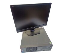 Комплект ПК: Fujitsu Esprimo E700 E85+ SFF / Intel Core i3-2120 (2 (4) ядра по 3.3 GHz) / 8 GB DDR3 / 250 GB HDD /  Intel HD Graphics 2000 / DVD-ROM + Монитор Philips 190VW / 19" (1440x900) TN / 1x VGA