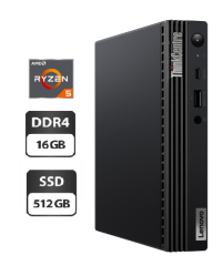 Неттоп Lenovo Thinkcentre m75q Gen2 USFF /AMD Ryzen 5 4650GE (6 (12) ядер по 3.3 - 4.2 GHz) / 16 GB DDR4 / 512 GB SSD / AMD RX Vega 7 / USB 3.1 / Wi-Fi / Блок живлення в комплекті