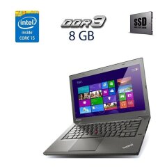 Ноутбук Lenovo ThinkPad T440 / 14" (1366x768) TN / Intel Core i5-4200U (2 (4) ядра по 1.6 - 2.6 GHz) / 8 GB DDR3 / 480 GB SSD / Intel HD Graphics 4400 / WebCam