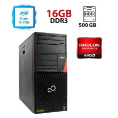 Компьютер Fujitsu Esprimo P920 Tower / Intel Core i7-4790 (4 (8) ядра по 3.6 - 4.0 GHz) / 16 GB DDR3 / 500 GB HDD / AMD Radeon HD 7470, 1 GB GDDR5, 64-bit