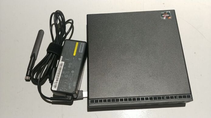 Неттоп Lenovo Thinkcentre m75q Gen2 USFF / AMD Ryzen 5 4650GE (6 (12) ядер по 3.3 - 4.2 GHz) / 16 GB DDR4 / 512 GB SSD / AMD RX Vega 7 / USB 3.1 / Wi-Fi / Блок питания в комплекте