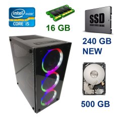 First Player ATX NEW / Intel Core i5-4570 (4 ядра по 3.2 - 3.6 GHz) / 16 GB DDR3 / 240 GB SSD NEW+500 GB HDD / AMD Radeon RX 470, 8 GB GDDR5, 256bit / Блок питания Chieftec 600W NEW